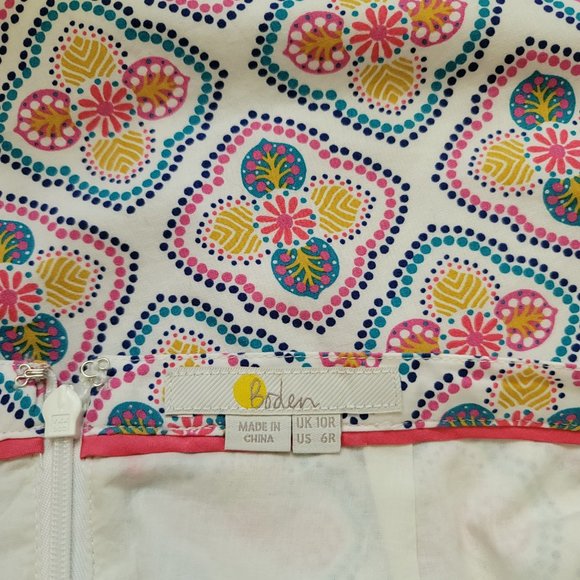 Boden Geometric Print Cotton Pencil Skirt Women's 6 - Picture 3 of 3